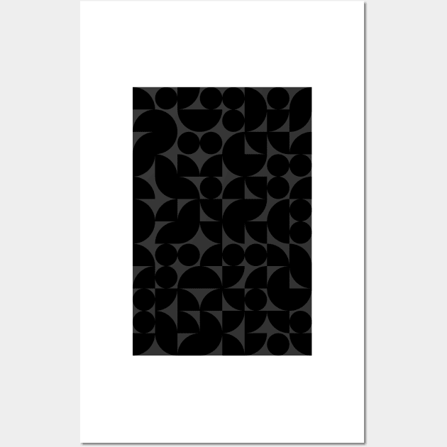 Black Colored Geometric Pattern - Shapes #1 Wall Art by Trendy-Now